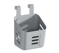Cesto portaoggetti da appendere, con gancio, per bagno, camera da letto, su ringhiera, S, grigio