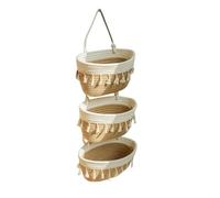Cesto portaoggetti da appendere sopra la porta, in stile bohémien, a 3 strati, in cotone intrecciato, organizer per cucina, appartamento, dormitorio, camera da letto, armadio, lavanderia, cameretta
