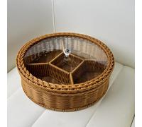 Cesto Portaoggetti Decorativo con Vassoio di Servizio Diviso per