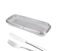 Cesto portaoggetti in acciaio inossidabile - Organizer per posate in rete per cassetti da cucina e lavastoviglie | Porta posate per cucchiai, coltelli, forchette e accesso