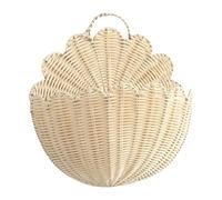 Cesto portaoggetti in - Cesto sospeso in rattan fatto a mano, organizer decorativo | Cestini da parete rustici a forma di ventaglio intrecciati per uso cucina, soggiorno, bagno
