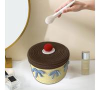 Cesto Portaoggetti in Corda di Cotone con Coperchio, Contenitore Rotondo