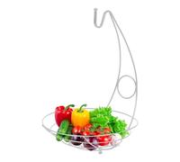 Cesto portaoggetti in filo metallico, contenitore per ciotole di frutta e verdura in piedi - Soluzione di conservazione di verdure Banana Hanger,Organizzatore elegante per bancone di stoccaggio della