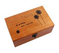 Cesto portaoggetti in legno da cucito, scatola vintage per la casa e per cucito, scatola portaoggetti in legno retrò con coperchio, scatole di legno per casa e ufficio (colore legno)