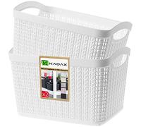 Cesto portaoggetti in plastica KADAX, set di 2 contenitori, cesto portaoggetti per bagno, cucina, cameretta dei bambini, cesto universale leggero con manici, contenitore portaoggetti