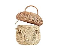Cesto portaoggetti in rattan a forma di fungo con coperchio, cesto decorativo in tessuto, cesto di frutta per scaffale organizer decorazione per la casa, decorazione per la camera dei bambini