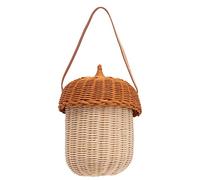 Cesto portaoggetti in rattan per bambini, cesto di funghi tessuto a mano, cesto decorativo a forma di ghianda, borsa per ragazzi e ragazze, grande borsa