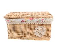 Cesto Portaoggetti Intrecciato Cestino Baule Di Archiviazione Vimini