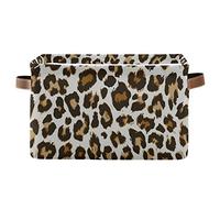 Cesto portaoggetti per animali con frutta estiva, ananas, pelle di leopardo, grande, pieghevole, con manici, 38 x 28 x 24 cm