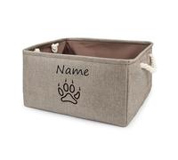 Cesto portaoggetti per animali domestici con nome personalizzato, cestino per giocattoli per cani, scatola portaoggetti pieghevole per cani, organizer per giocattoli per animali domestici (artiglio