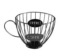 Cesto portaoggetti per capsule di caffè e frutta, porta cialde e organizer per casa, bar, hotel, nero