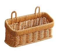 Cesto portaoggetti per erbari marini - cesto tessuto | Cesti di | Cesti di frutta tenuti a parete | Boho Plant Organizer Bin Vegetable Fruit | Conservazione dello scaffale con maniglie per il