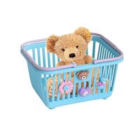 Cesto portaoggetti per fingere di giocare, 16 x 13 x 9,5 cm, cestino da gioco, organizer per giocattoli, con maniglie, giocattolo della spesa per ragazzi e ragazze con 4 ornamenti per maggio