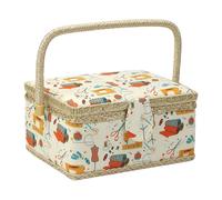 Cesto portaoggetti per kit da cucito, grande organizer da cucito con vassoio rimovibile, contenitore per oggetti artigianali, design strutturato, contenitore per accessori, uso domestico e da viaggio