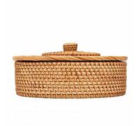 Cesto Portaoggetti per Pancake con Materiale in Rattan Rustico e Rivestimento in Tessuto Traspirante per Tortillas, Burritos e Snack, Ideale per i Pasti in Famiglia 10,2x3,5 Pollici