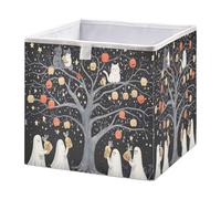 Cesto portaoggetti pieghevole a forma di cubo fantasma, per feste, albero di zucca, gatto, per la casa