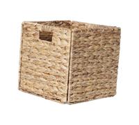 Cesto portaoggetti pieghevole in giacinto, organizer per camera da letto, tavolo, 25 x 25 x 25 cm, naturale 25 x 25 x 25 cm