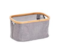 Cesto Portaoggetti Poliestere/Bamboo Grigio