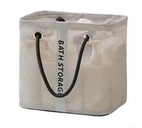 Cesto portaoggetti portatile di grande capacità, realizzato con rete traspirante, pieghevole per risparmiare spazio, include maniglie per un facile trasporto (grigio grande)