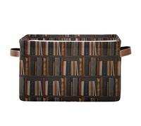 Cesto portaoggetti rettangolare, per libreria, libreria misteriosa, pieghevole, per armadio, mensole con manici, cesto portabiancheria, giocattoli, vestiti, per cameretta dei bambini, 1 pezzo