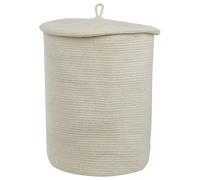 Cesto portaoggetti singolo in cotone stile boho Silopi bianco sporco