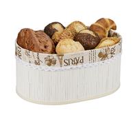 Cesto portapane stoffa cestino pane croissant contenitore frutta cipolle bianco