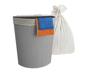 Cesto portaroba angolare pieghevole con coperchio in bambù sacco lavabile 80L
