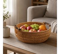 Cesto Rattan Finto Fatto a Mano Cesto Frutta Intrecciato Robusto