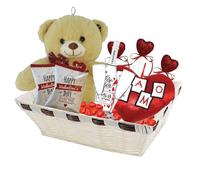 Cesto Regalo Aperitivo San Valentin confezione sorpresa peluche snack cioccolatini coppia innamorati love amore 14 febbraio vday