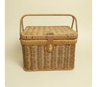 Cesto Regalo con Coperchio Stile Vintage Cesto a Mano Quadrato per Shopping