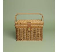Cesto Regalo con Coperchio Stile Vintage Cesto a Mano Quadrato per Shopping