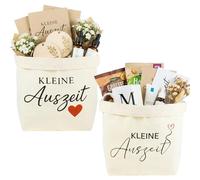 Cesto regalo da 2 pezzi,Borsa Regalo in Cotone e Lino Cesto Regalo per Donna con Kleine Auszeit Relax per Donna per Salute Rilassante