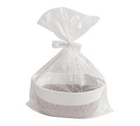 Cesto regalo intrecciato per Pasqua, per organizzare la casa, cestino decorativo in corda grigio bianco 30 x 20 x 12,5 cm