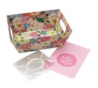 Cesto Regalo Kit Festa Della Mamma Con Carta Velina, Sacchetto E Etichetta