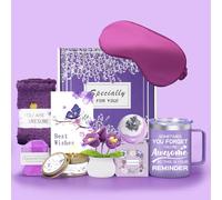 Cesto regalo per donne e ragazze adolescenti, viola, rilassante set regalo per il bagno, idee regalo di compleanno per donne rilassante spa regali per la cura di sé scatola regalo per amiche femminili