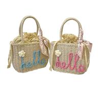 Cesto Regalo Personalizzato In Paglia Intrecciata Per Damigelle Con Nome Ricamato, Borsa Da Spiaggia Personalizzata Per I Viaggi Estivi, Cesto Per La Luna Di Miele E La Festa Di Addio Al Nubilato
