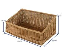 Cesto rettangolare alto cesta Pane Vimini Espositore forno salumi negozi 50X40