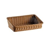 Cesto rettangolare in rattan, realizzato a mano, cestino per frutta e verdura, elegante per picnic e cosmetici, organizer per pane, ideale per cucina e organizzazione domestica