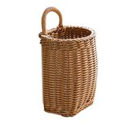 Cesto sospeso a parete - Decorazione a cesto da parete in tessuto appeso | Cestino appeso per porta principale | Cestini in vimini in rattan per porta principale | Contenitore di frutta v