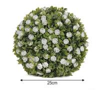 Cesto sospeso con palline di rose in materiale plastico, adatto per giardino, casa, matrimoni ed eventi, decorazione con sospensione stabile (E 25 cm)