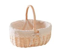 Cesto Trasporto Rattan Raccolta Giardino Comodo Uso Giardino Materiale Naturale