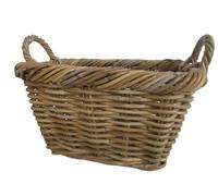 Cesto Vimini in robusto giunco Porta Legna vaso giochi contenitore Cm 44x34x23 H