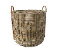 cesto vimini porta legna cm Ø 60 x H 55/65 intreccio in robusto giunco anche porta biancheria