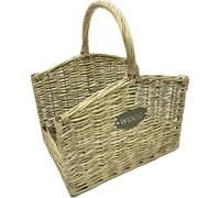 Cesto vimini portalegna camino da interno con manico per legna - Grande: 50x38x57h - Piccolo: 44x33x52h (Piccolo (44x33x52h))