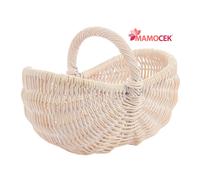 CESTO Vimini sbiancato raccolta legna pic-nic 50x35 solido robusto alta qualità