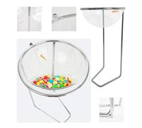 CESTONE BANCARELLA DA PAVIMENTO CON DIVISORIO INTERNO 4 PARTI CESTA A MEZZA SFERA TRASPARENTE