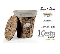 CESTONE CESTA PORTABIANCHERIA IN VIMINI OVALE BEIGE ART.55382