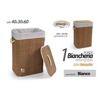 CESTONE CESTA PORTABIANCHERIA RETTANGOLARE TESSUTO INTERNO ART.11705