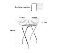 CESTONE IN METALLO ACCIAIO BANCARELLA ESPOSITORE CESTO A RETE DA PAVIMENTO 77X57