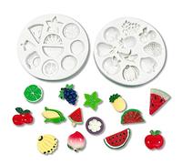 Cestony 2pcs Mini frutta anguria banana fragola limone kiwi mandarino forma fetta stampi in silicone per torta fai da te fondente biscotti sapone budino zucchero cioccolato caramelle dure dessert